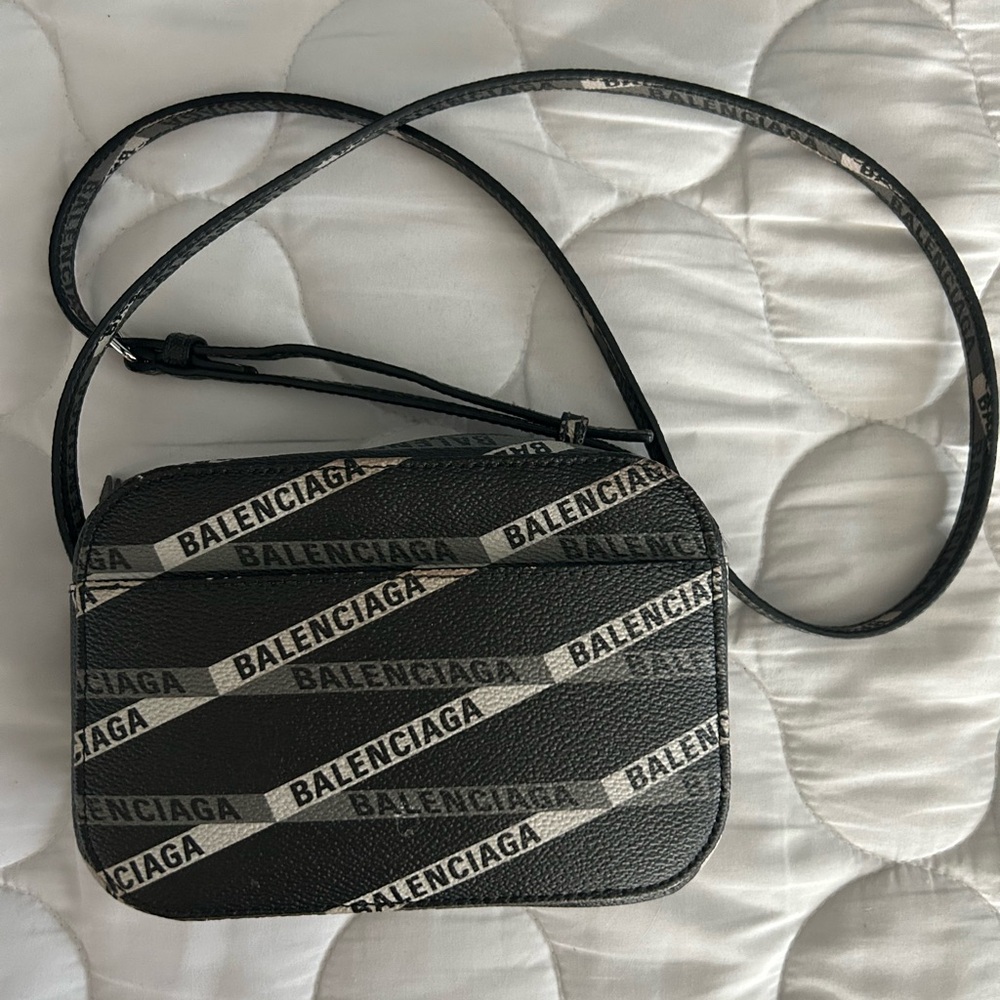 Balenciaga Black and Gray crossbody camera  Bag